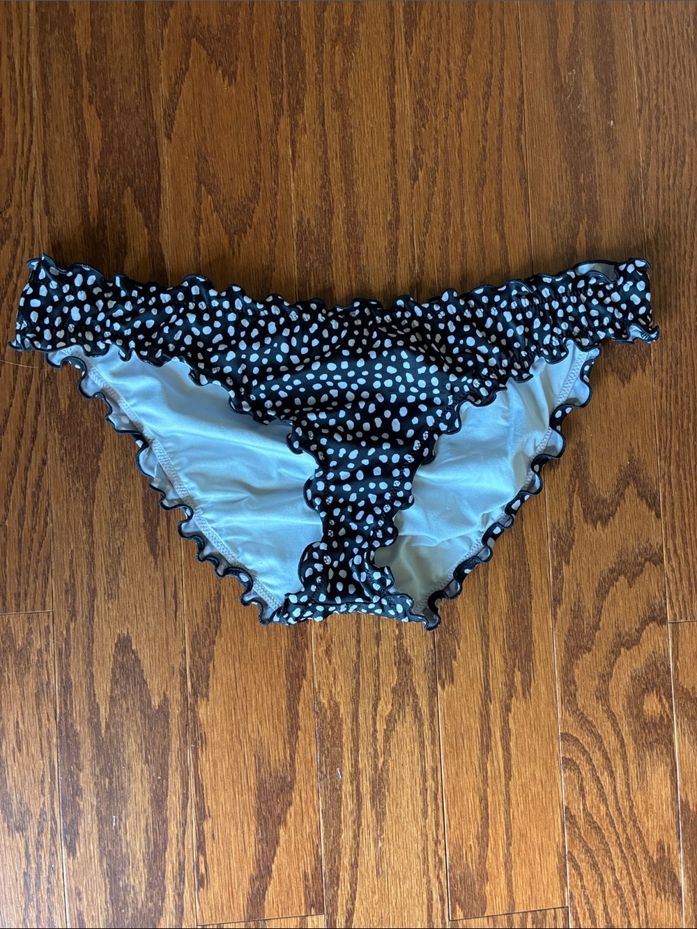 Victoria's Secret Black and White Polka Dot Bikini Bottom